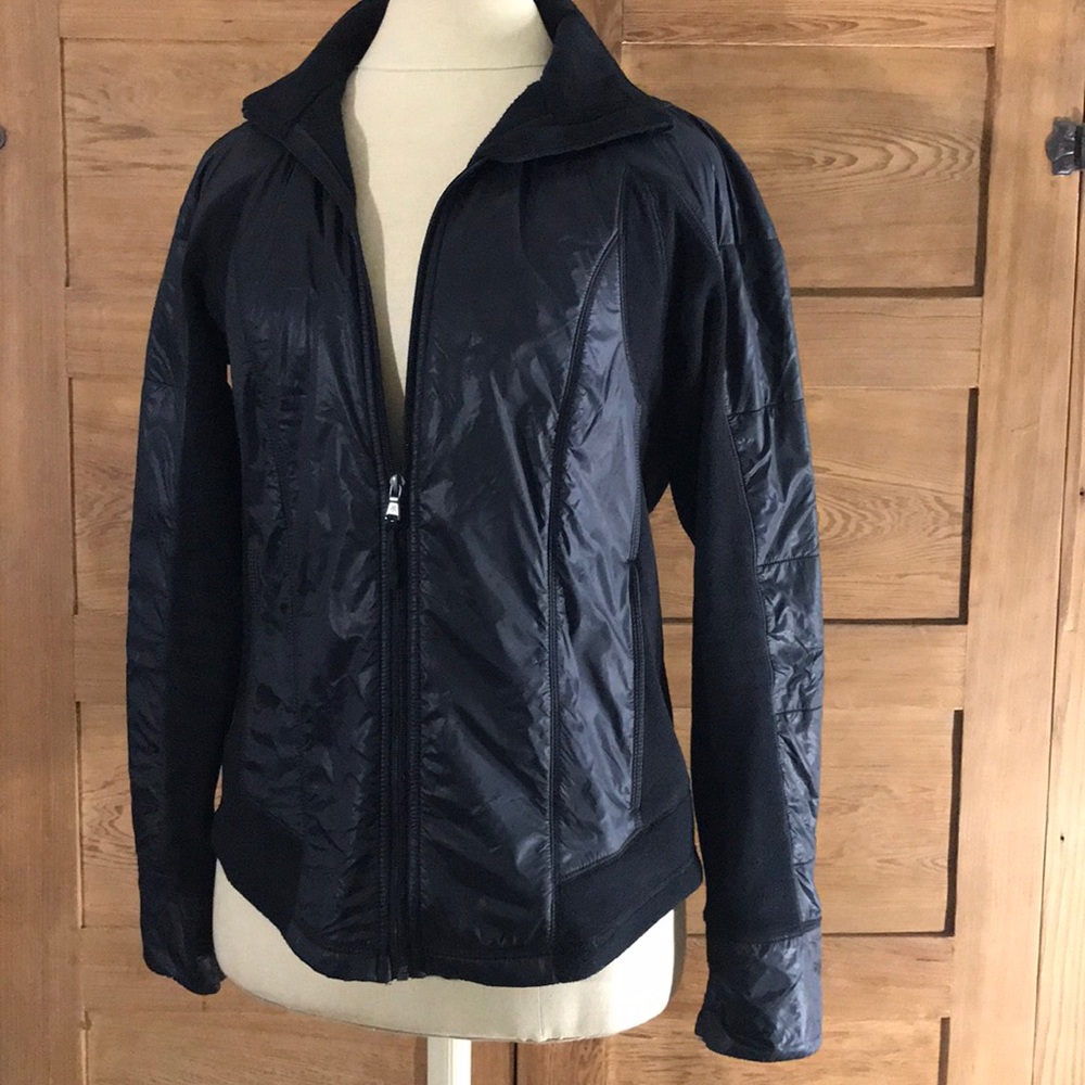 TEK GEAR FLEECE AND NYLON FULL ZIP JACKET MED POCKETS